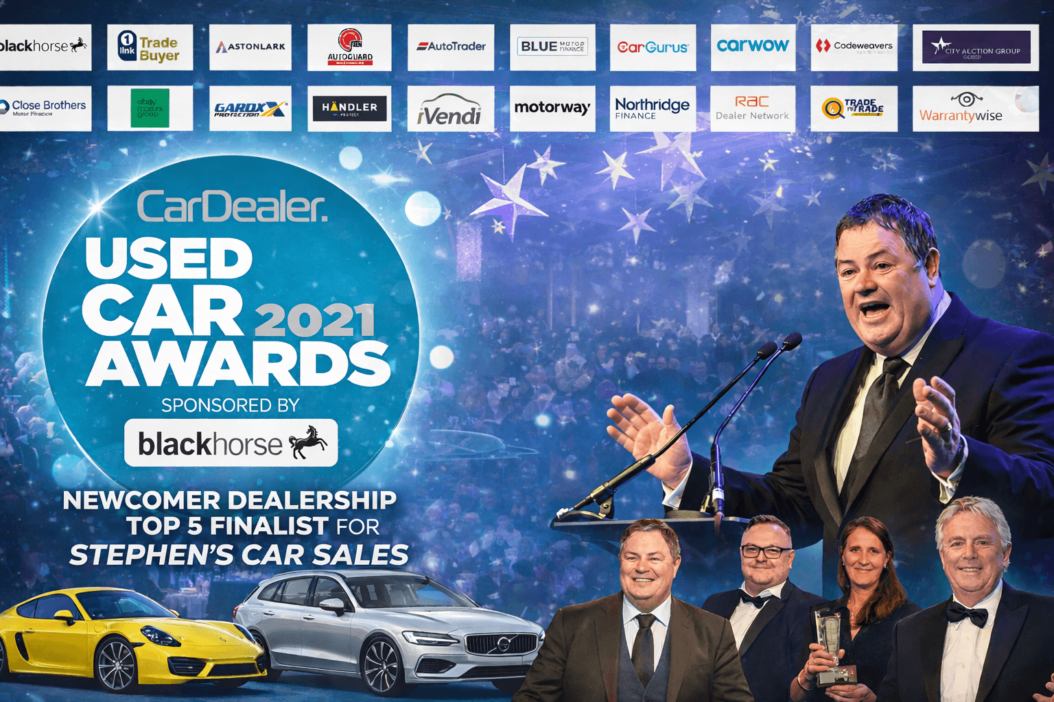 Stephen Abel recognised as a Top 5 Finalist in the Car Dealer Used Car Awards 2021 Newcomer Dealership category.